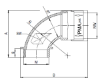 Billede af 90° Metrisk gevind, M20x1,5, NW17, grå, IP66