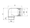 Billede af 90° PG gevind, PG16 - NW17, sort