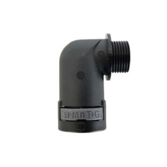 Billede af 90° Metrisk gevind, M32x1,5 - NW29, sort